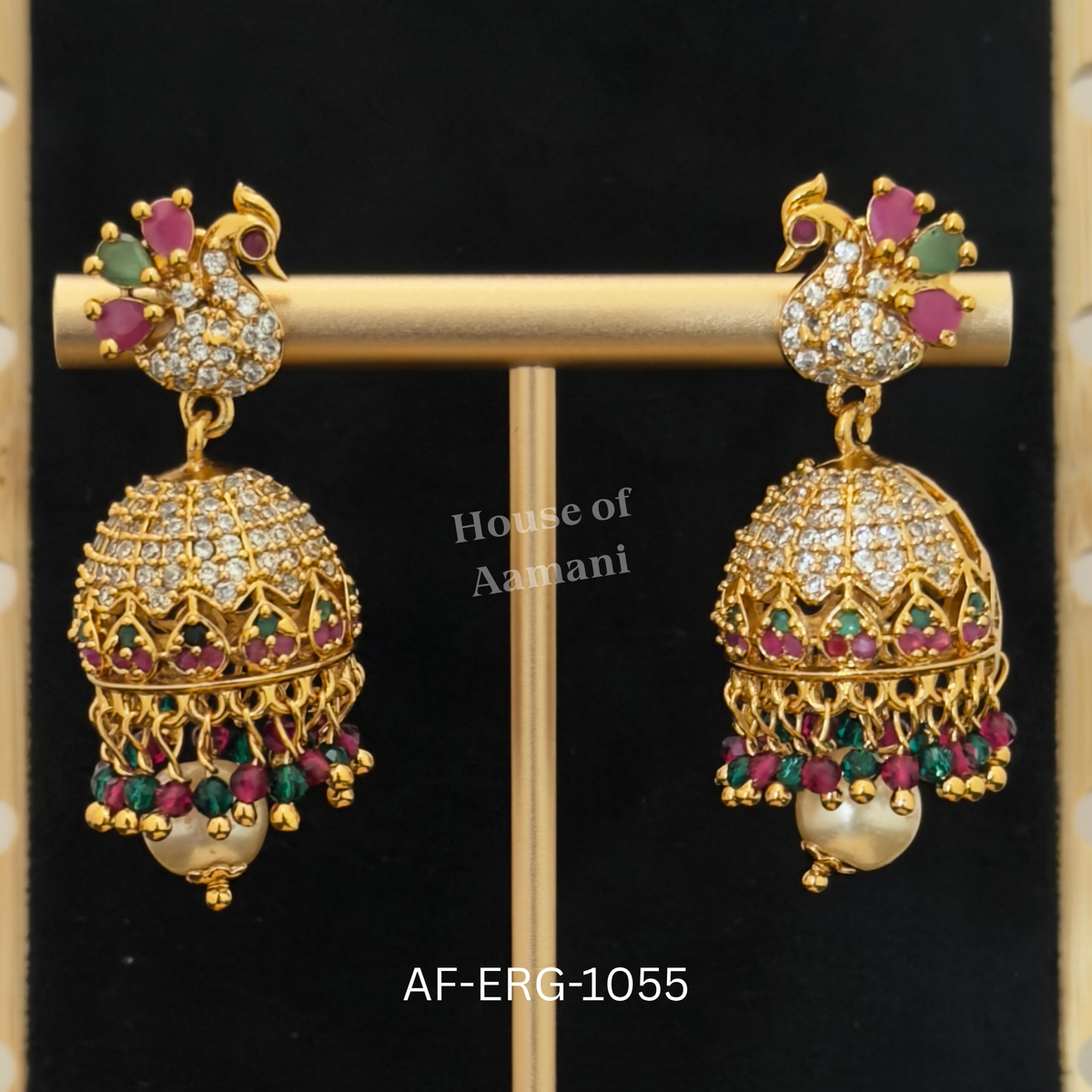 Earrings-Peacock Jhumkas-1055