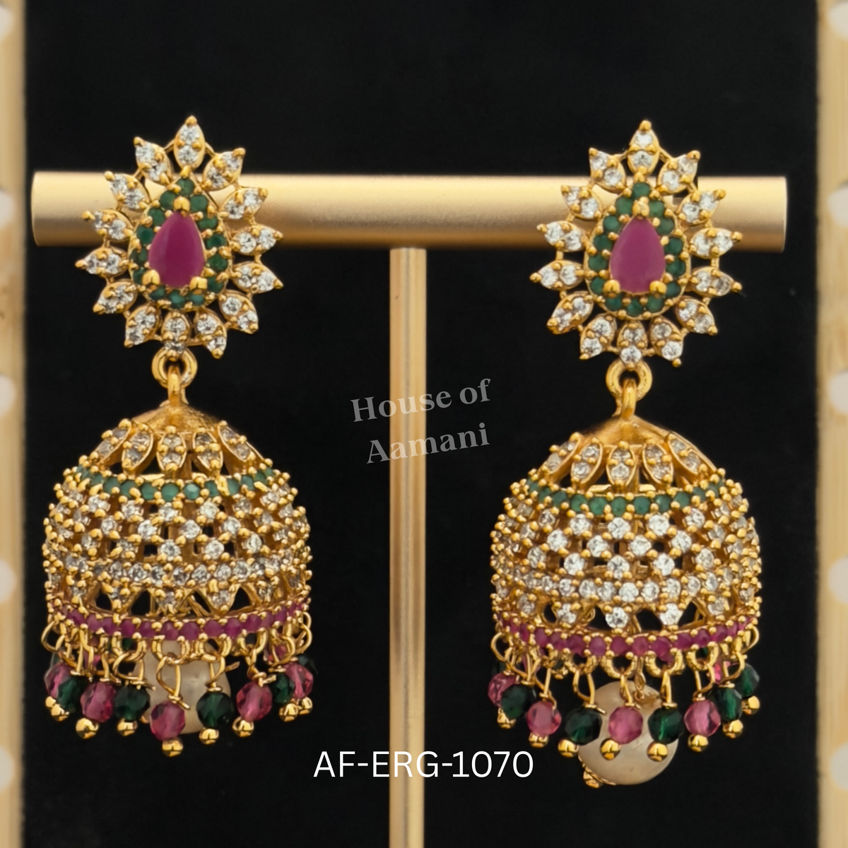 Earrings-Drop Leaf Jhumkas-1070