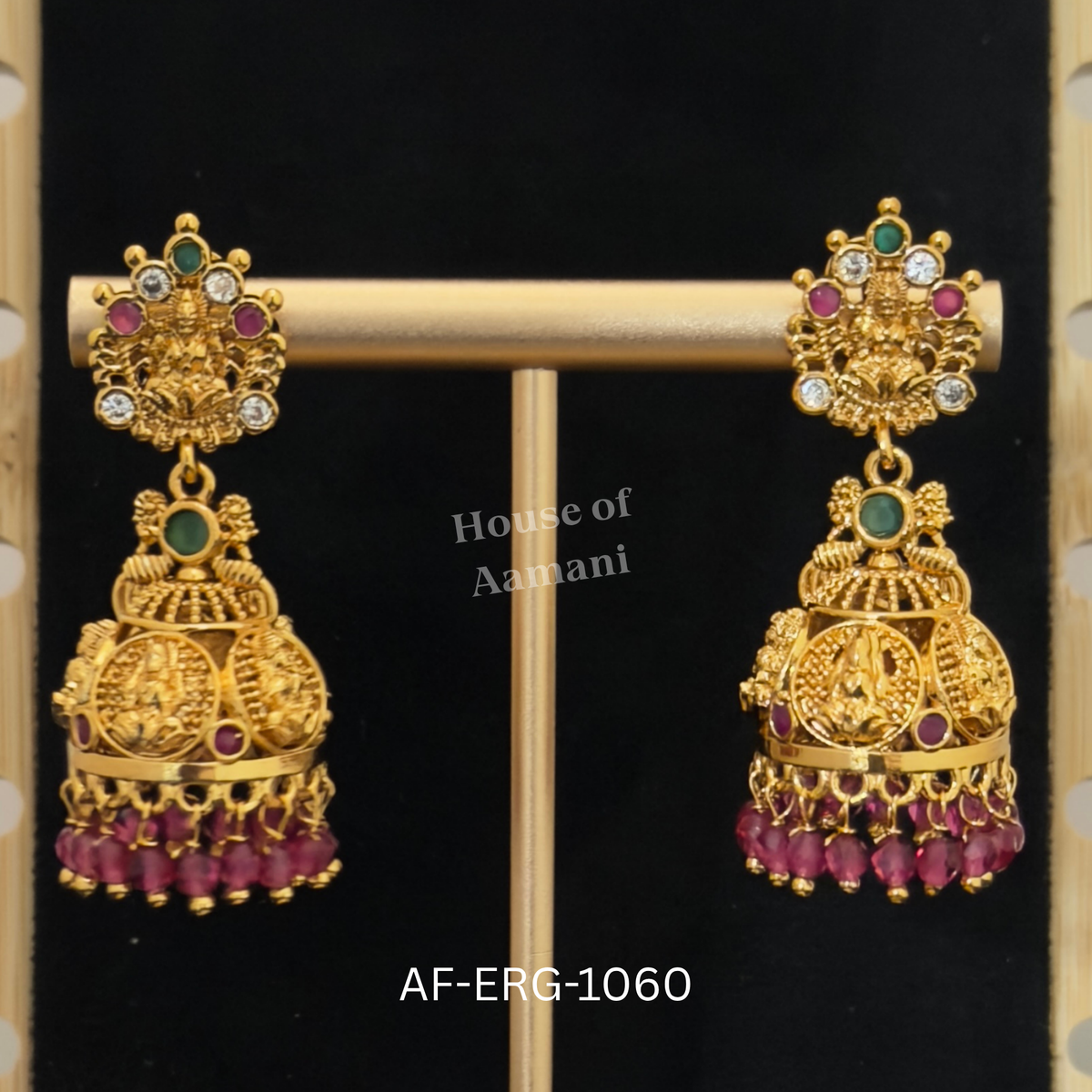 Lakshmi Devi Earrings-Jhumkas-1060